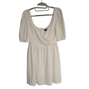 Women's Lulus Cream Puff Sleeve Mini Dress Party | Size Small
